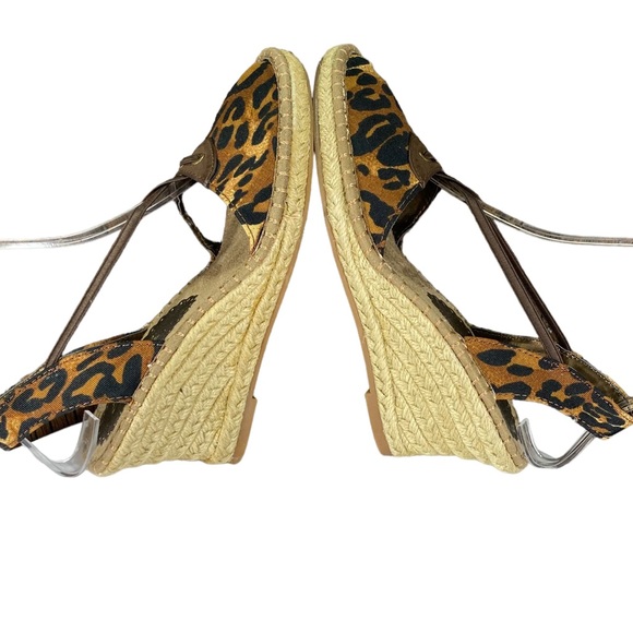 Soft Style Leopard Print Ankle Strap Wedges Womens Shoes Size 5.5 - Picture 9 of 10
